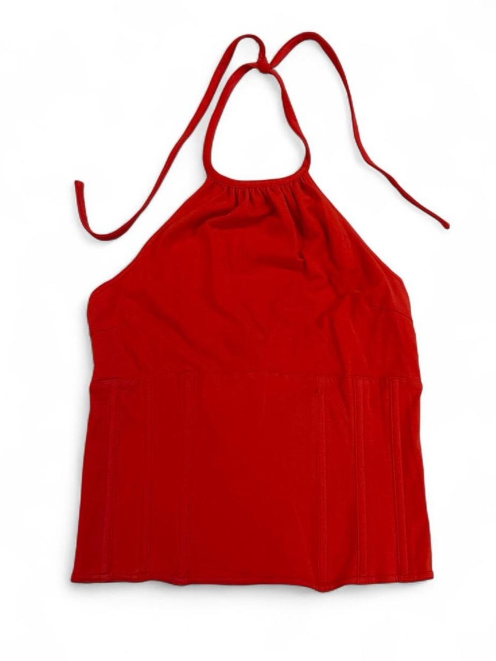 Y2K Orange/Red Halter Neck Corset Top - Picture 1 of 6